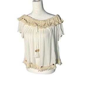 Ocean Drive Boho Fringe Top NWT Size Medium